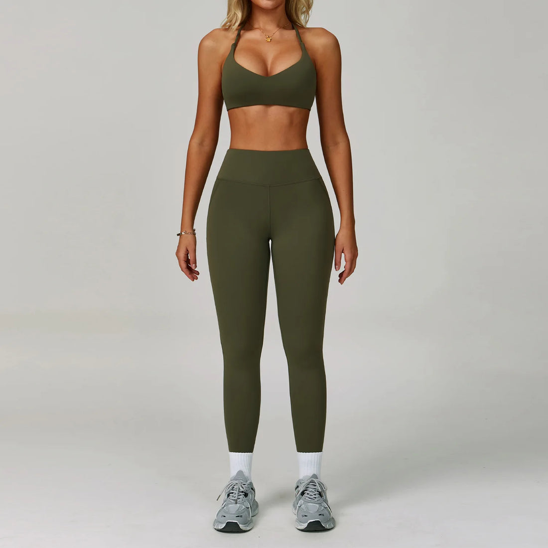 2 Piece Set Women's Tracksuit Fitness Clothes Yoga Sets Sportswear Workout Bra High Waist Leggings Set Gym Clothing Sports Suits - ATFH