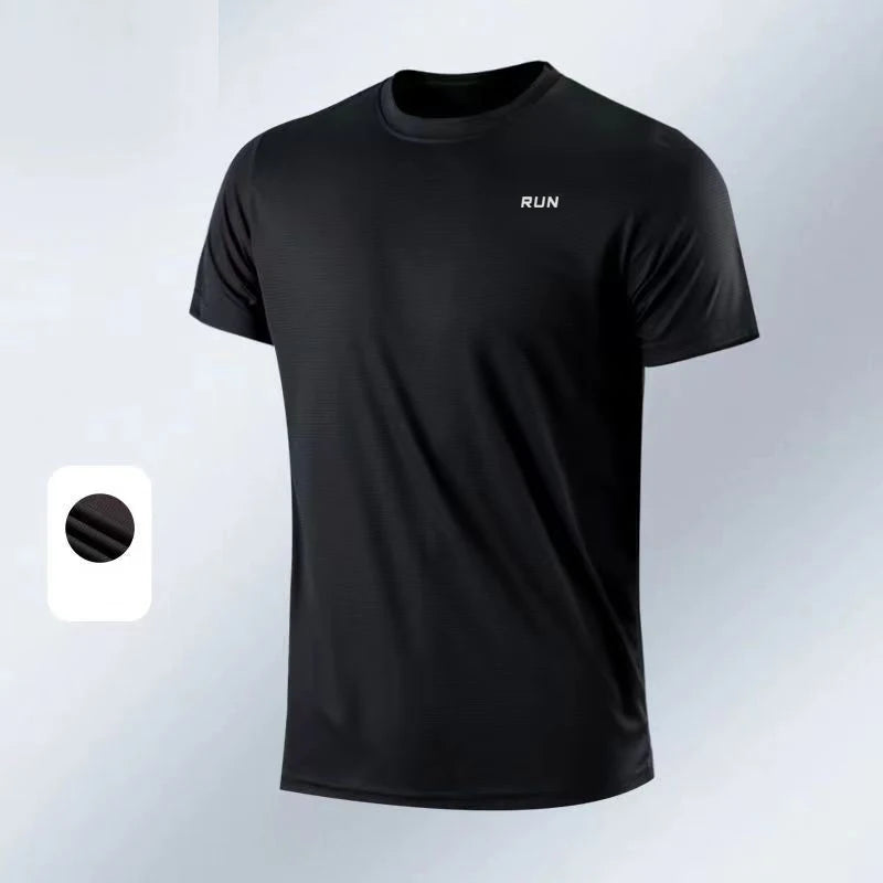 Men Bodybuilding Top Short Sleeve Gym Fitness t-Shirts Man Summer Quick Dry Football Running Shirt Sport Training Jersey Gymwear