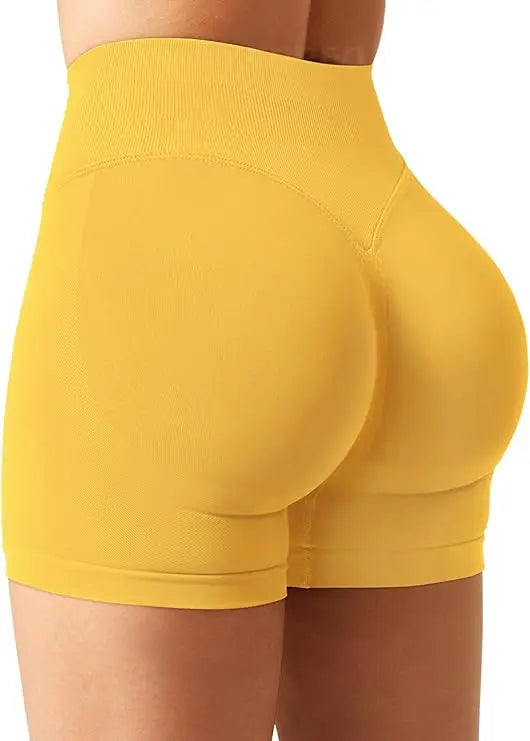 Gym Shorts Women Fitness Sports Biker Shorts 4.5" Low Waist Band Yoga Shorts Workout Tights Scrunch Butt Seamless Leggings Woman Tahsi Fashion House