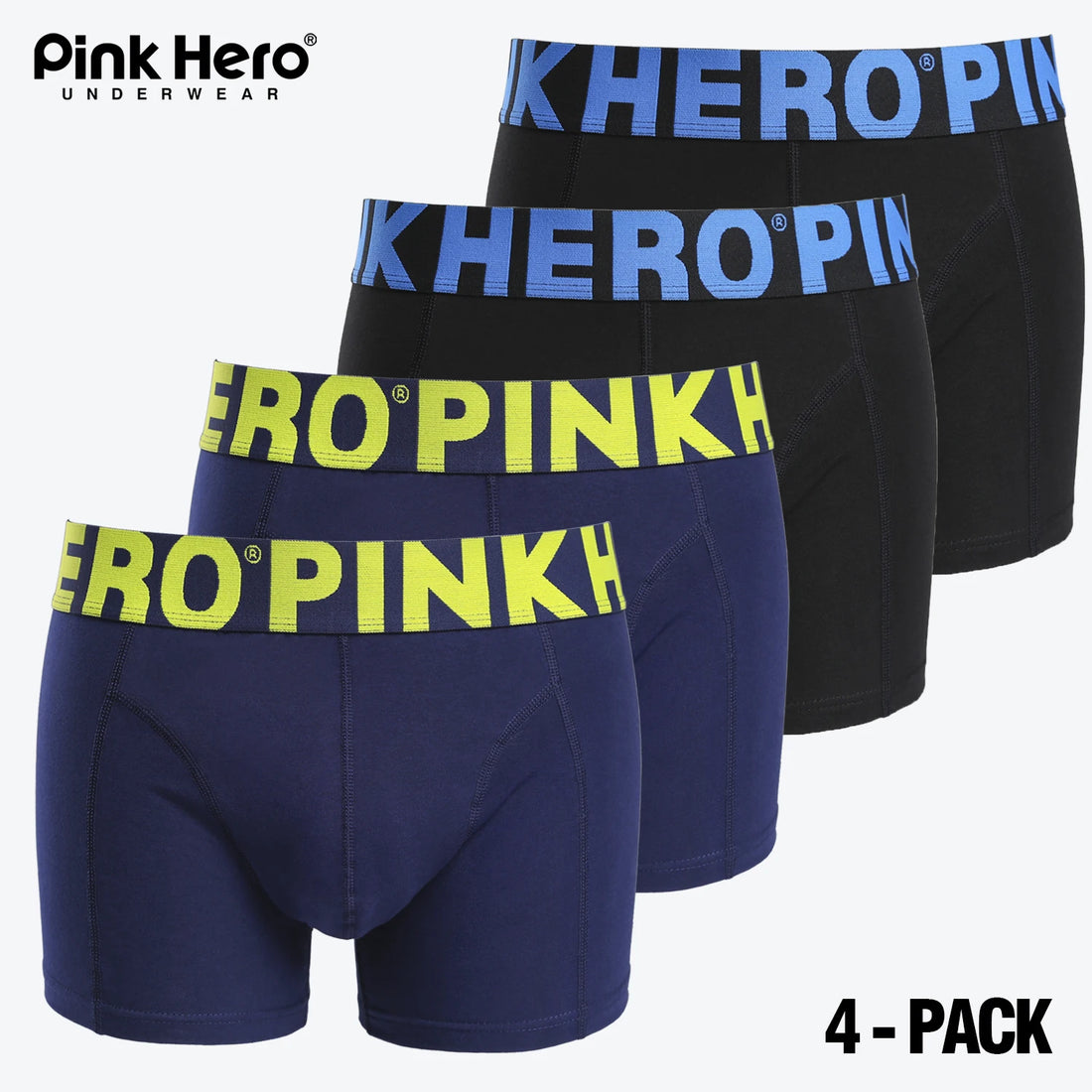 4 PCS PINKHERO Fashion Underpants For Men,Stylish  Comfy And Soft  Slip Homme，Cotton Underwear Boxer Briefs,Calzoncillos Hombre