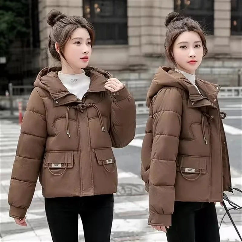 Winter Jacket Women Parkas 2025 New Korean Down Cotton Short Jackets Coat Female Casual Tops All-match Parka Ladies Outerwear ATFH