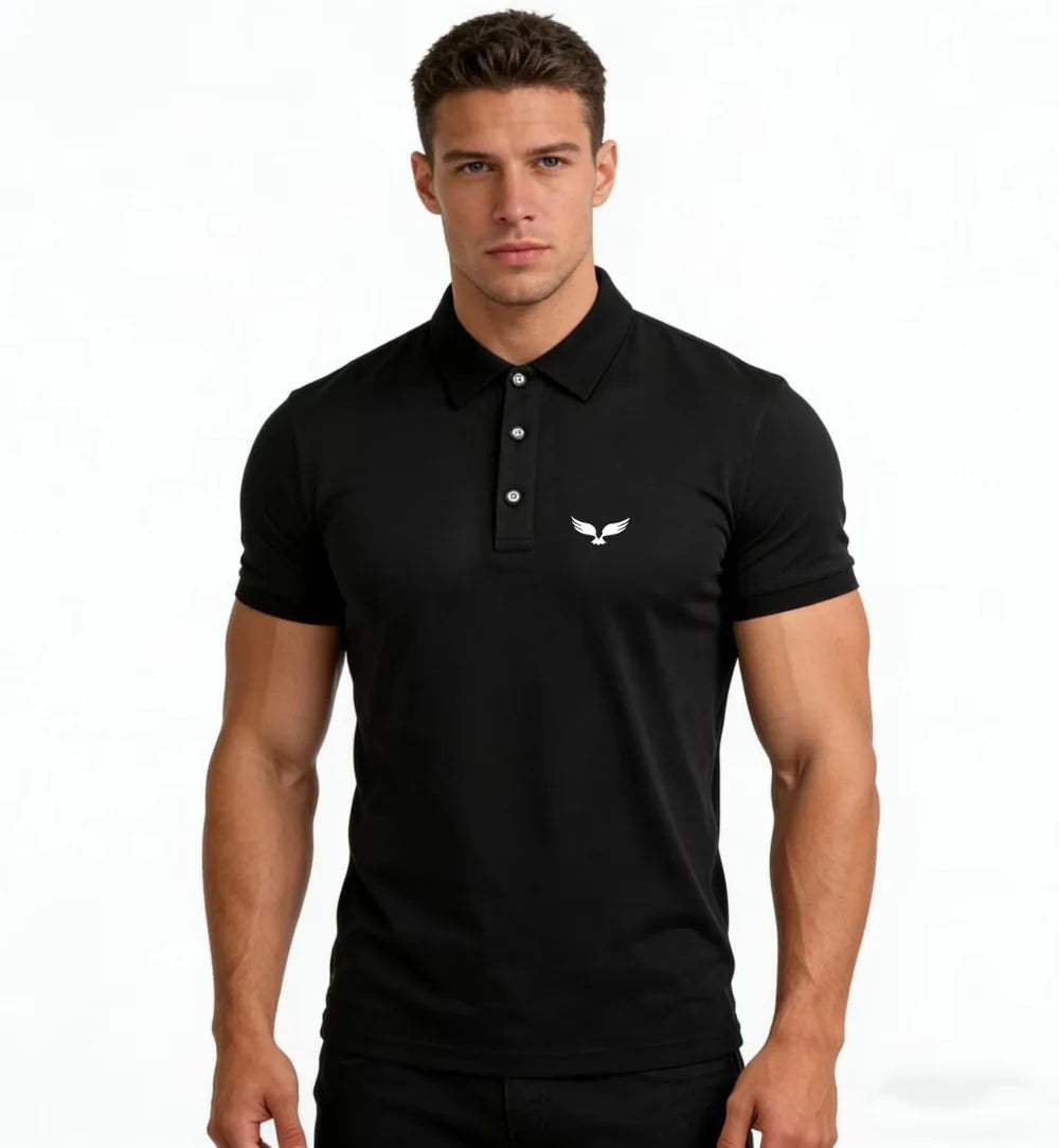 Men's and women's polo shirt - collar short sleeved premium fit design, suitable for daily travel and business style,