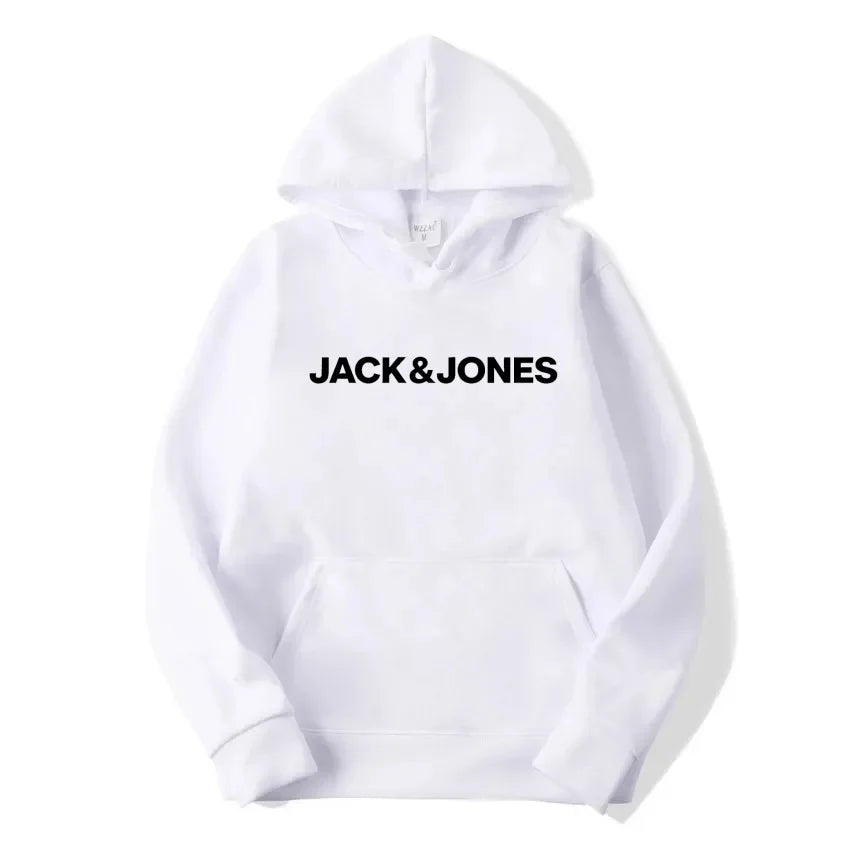 Jack & Jones Men's and Women's Hooded Sweatshirts, Fashionable Loose and Casual, Comfortable Printed Sportswear, Streetwear - ATFH
