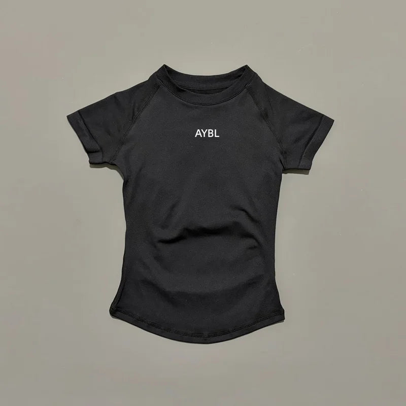 2 Pieces Sports Sets Short Sleeve Sculpt T Shirt Seamless Yoga Top Fitness Set Women Workout Running Sports Shorts Gym Suit - ATFH