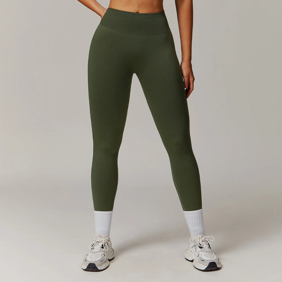 Customized LOGO women's peach buttocks seamless belly tight yoga pants running sports quick-drying fitness trousers - ATFH