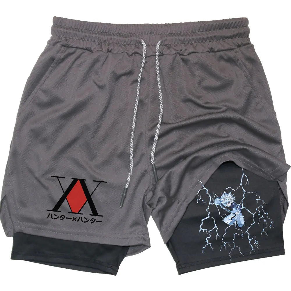 Anime Hunter X Performance Shorts Quick Dry Athletics Running Workout GYM Breathable Summer Compression