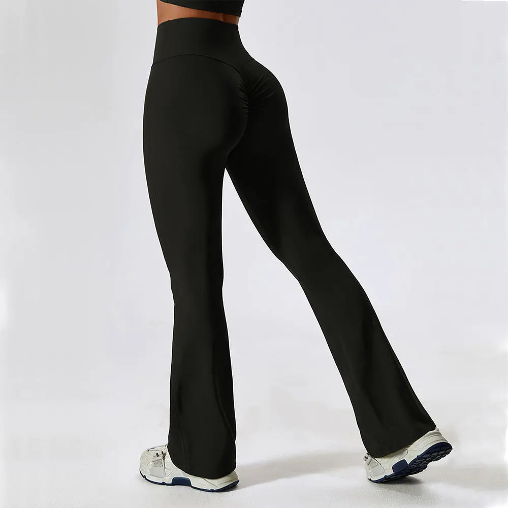Flare Leggings Yoga Pants Women High Waist Wide Leg Pant Women Gym Workout Fitness Sports Tight Flared Pant Latin Dance Trousers ATFH