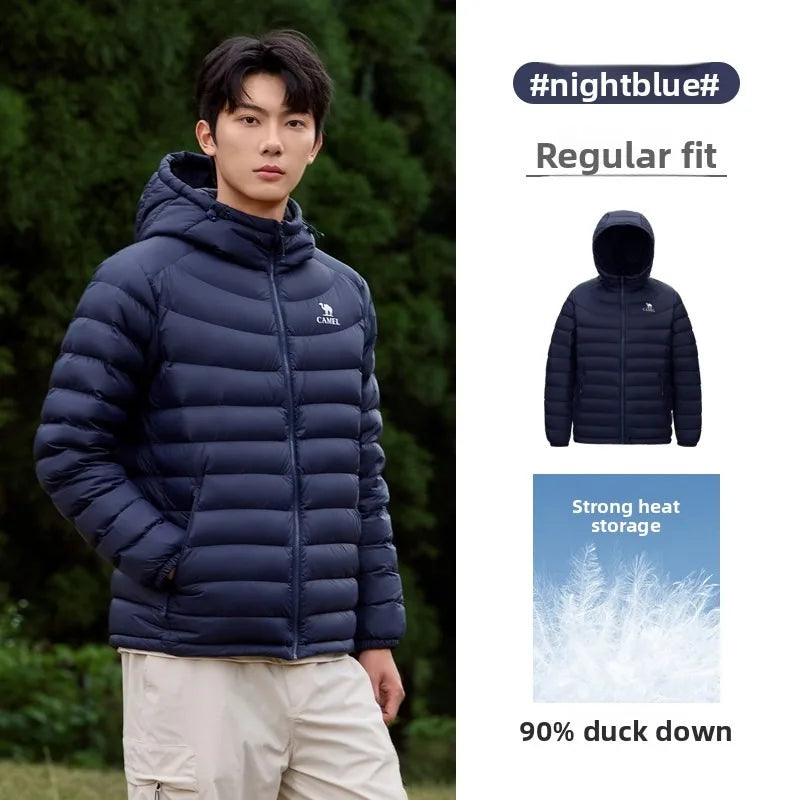 Golden Camel Winter 90% White Duck's Down Jackets Outdoor Warm Ultralight 600FP Hooded Thermal Windproof Waterproof Down Coats