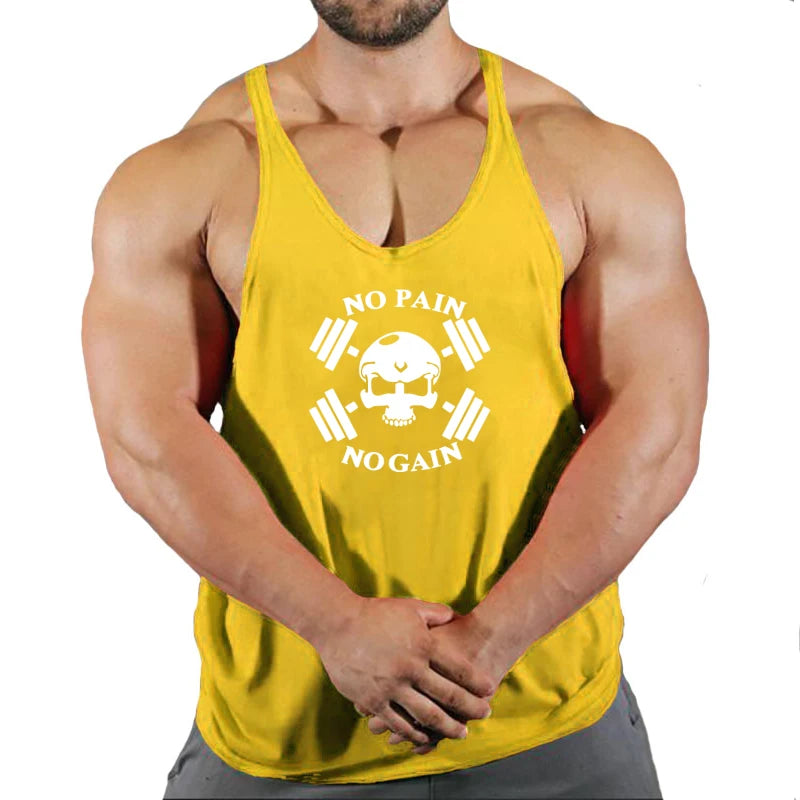 2026 Brand Fitness Clothing Bodybuilding Singlets Tank Top Men Muscle Shirt Sportswear Vests Cotton Stringer Tops