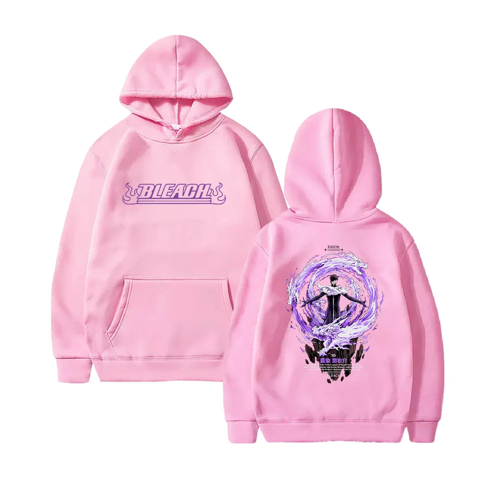 Aizen Sousuke BLEACH Graphic Hoodies Japanese Anime Print Hoodie Long Sleeve Feece Loose Hooded Sweatshirt  Men Women Clothing - ATFH