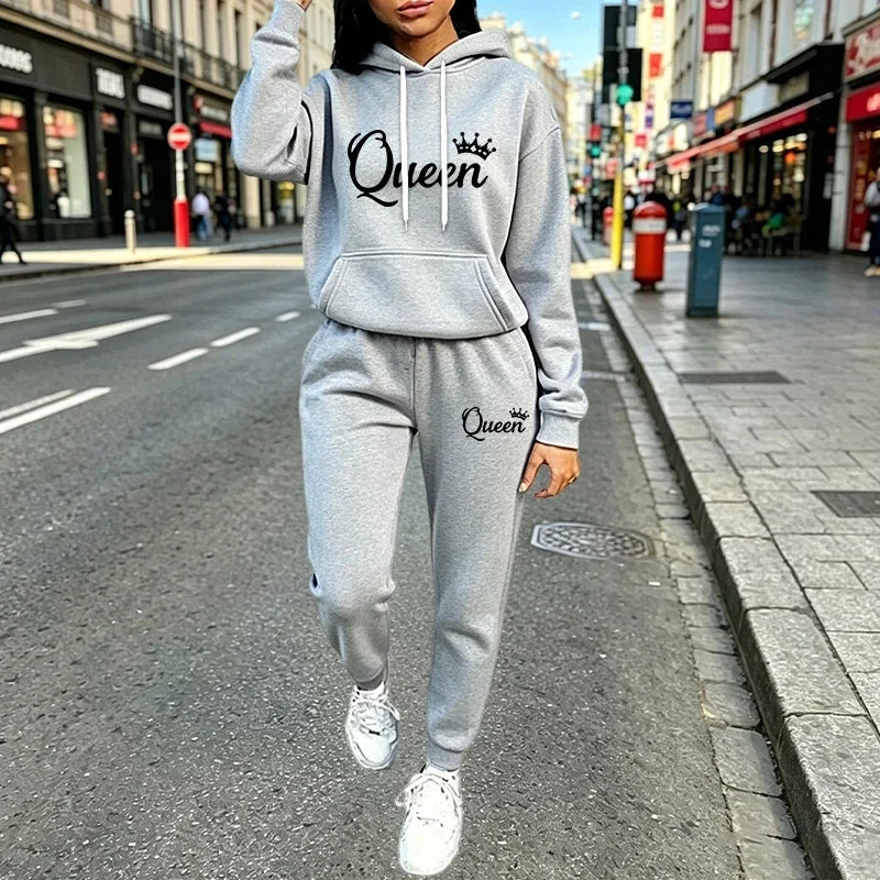 2 Pcs Suit Outdoor Sports Clothes Outfits Autumn Winter Quality Woman Pants Sets 2026 Womens Tracksuit Casual Hooded Sweatshirt