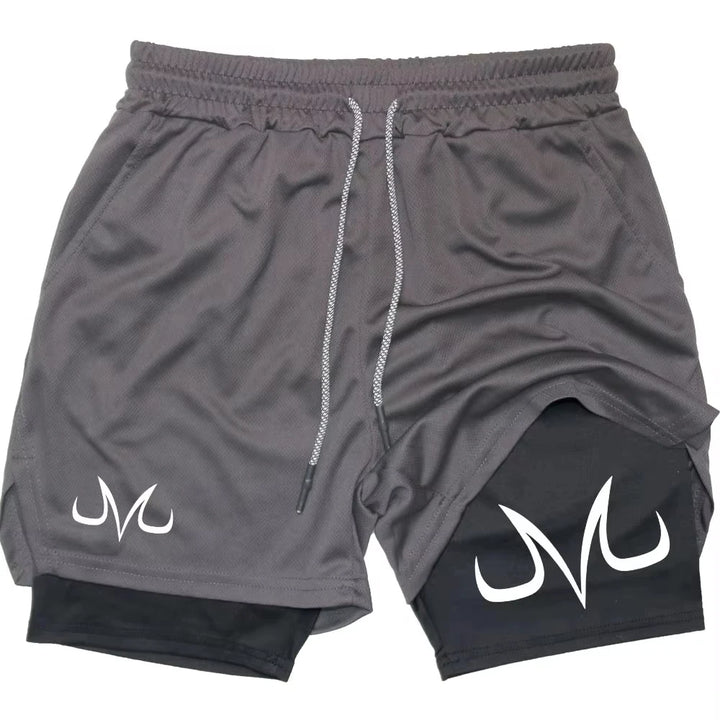 Toji Anime Printed Men's GYM Casual Sports Shorts 2-in-1 Mesh Workout Running Short Pants