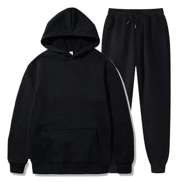 Basic Fleece Hoodies And Sweat Pants Set Men Jogger Set Wholesale Track Suit Sportswear Tracksuits Unisex Ensemble Jogging Homme ATFH
