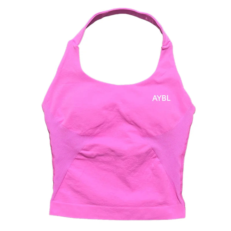 Impact Halter Top Impact Leggings for Women Seamless Sports Yoga Pants Low Ribbed Band Gym clothes Fitness Workout Clothes - ATFH