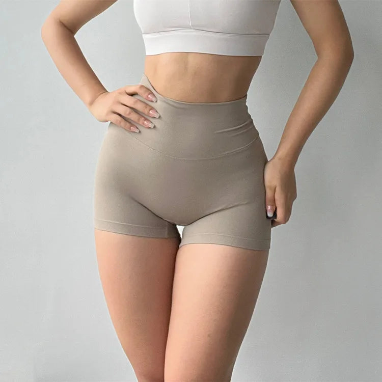 Yoga Suit Shorts Set Women's Summer Hip Lift High Waist Tight Running Fitness Cycling Pants Three-point Sports Medium Hot Pants