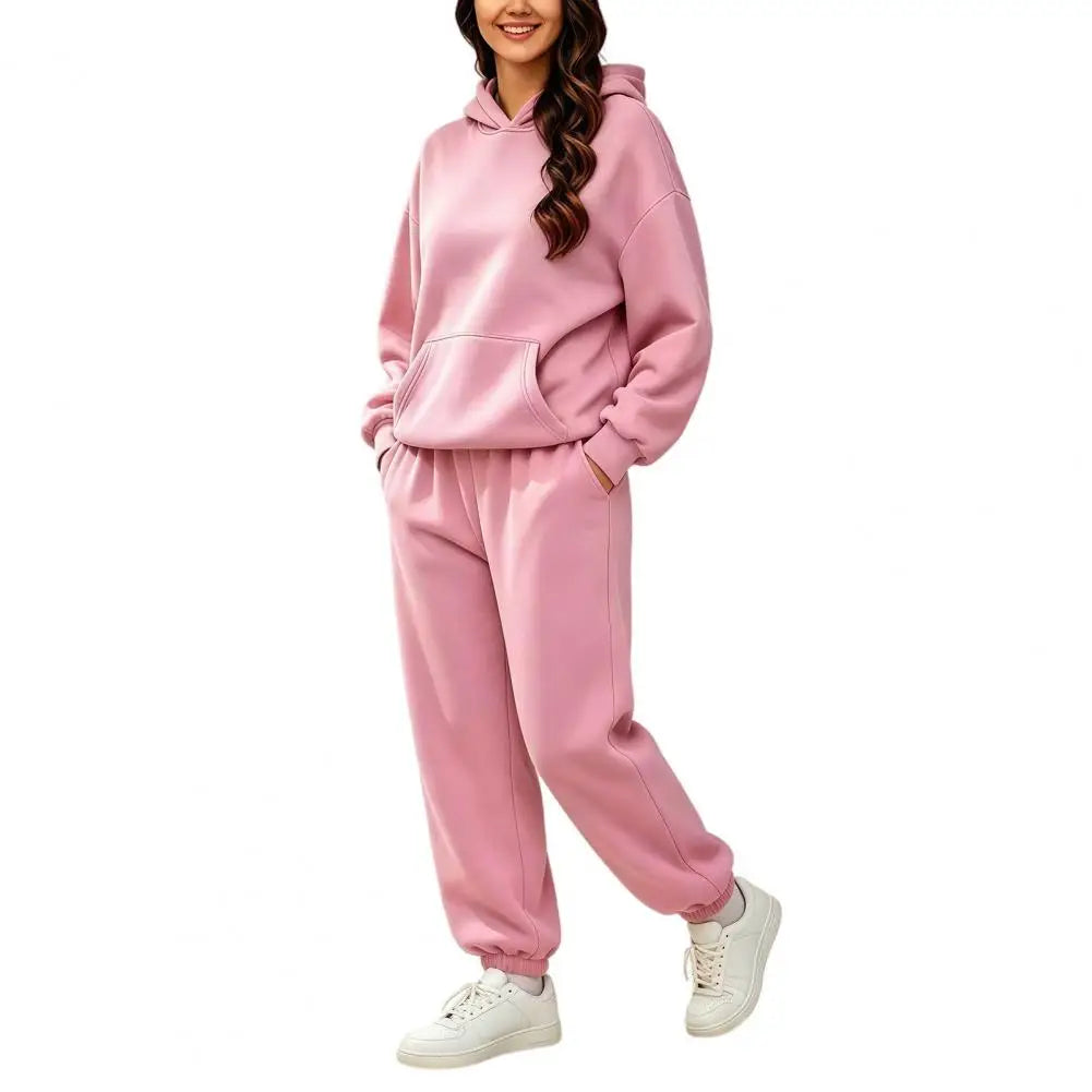 Women's Two Piece Tracksuit Set Long Sleeve Hoodie & High Waisted Joggers Sweatpants Sportswear Matching Outfit for Spring