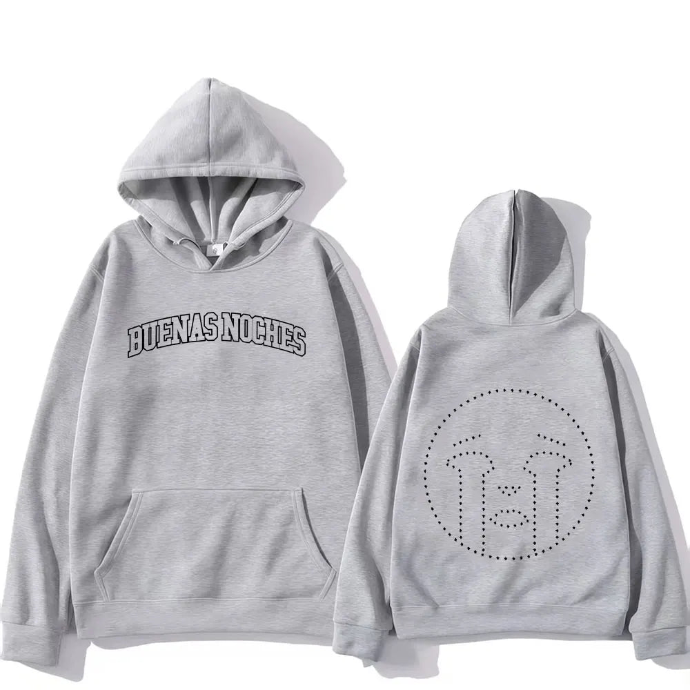 Rapper Quevedo Buenas Noches Gothic Long Sleeve Hoodie Casual Fleece Sweatshirt Men Women Oversized Fashion Cozy Unisex Hot Sale - ATFH