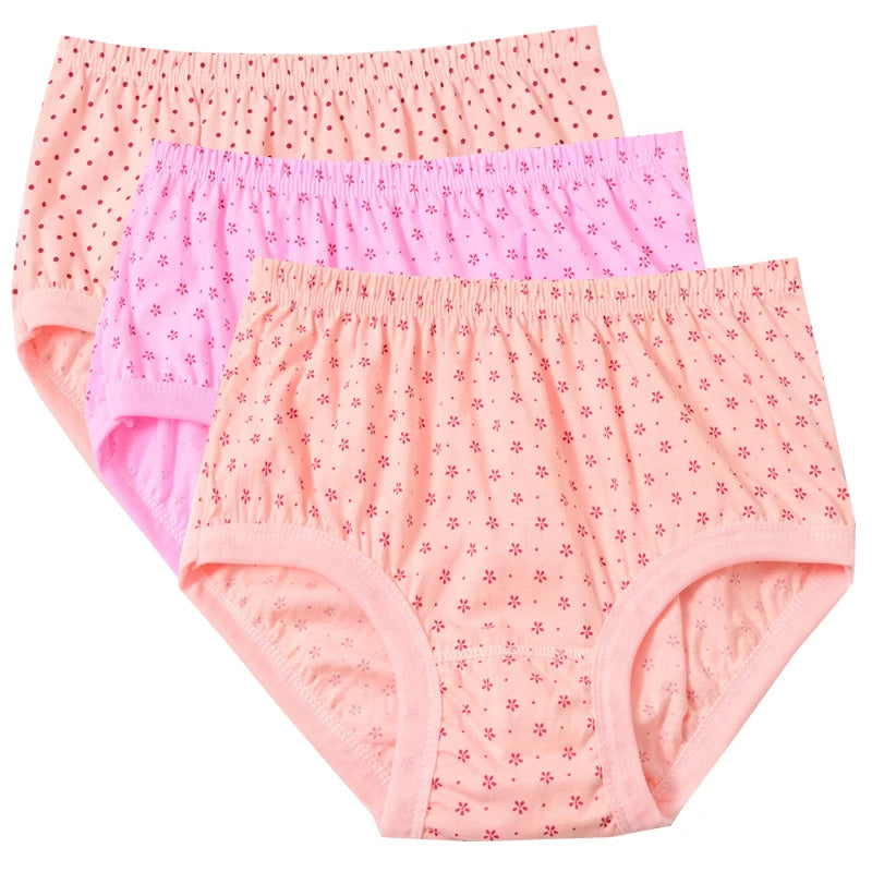 3pcs Pure Cotton Women Panties Large Size High Waist Underwear Briefs Mother Breathable Comfort Panty Plus Size Female Lingeries