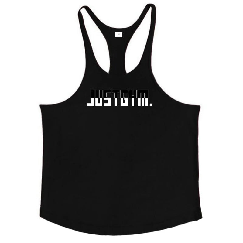 Men's Summer Running Vest Poure Cotton Sleeveless Shirt Loose Fitness Stringer Gym Workout Sports Apparel  Breathable Tank Tops