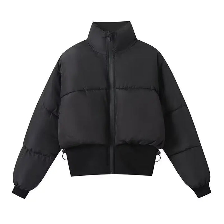 2025 Winter New Hot Selling Stand up Collar Street Style Short  Waist Cinched Thick Cotton Jacket for Women ATFH