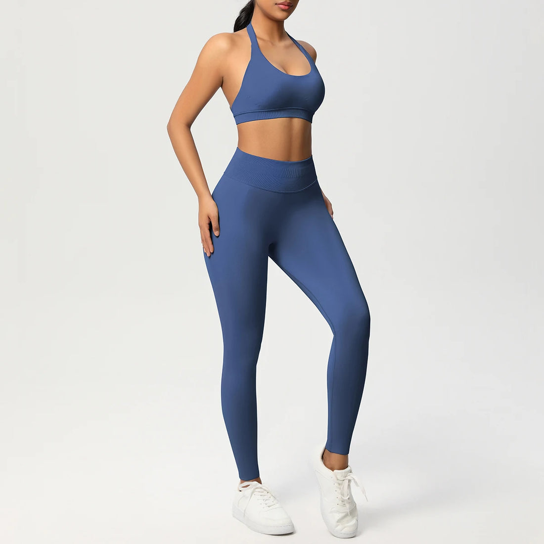 2 Piece Yoga Clothes Women's Tracksuit Athletic Wear Pilates Fitness Suit Gym Workout Push Up Clothes Sports Bra Leggings Suit - ATFH