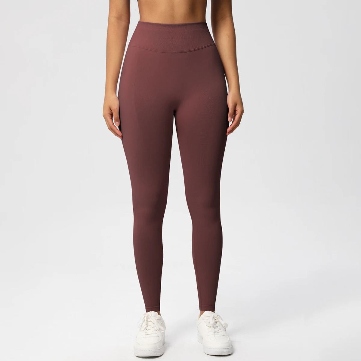 Seamless Women Solid Waist Yoga Pants Three-section Waist Sexy Hip-lifting Tight Sports Pants Fitness Exercise Yoga Pants - ATFH