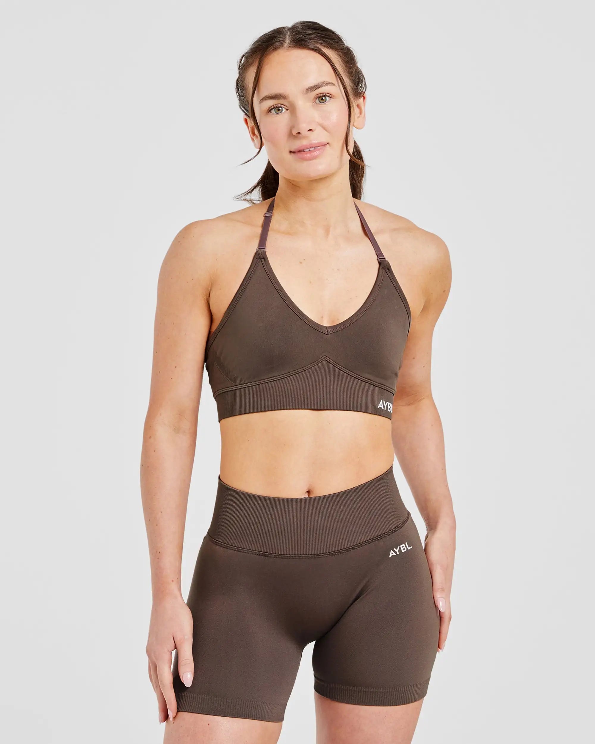 2 Pcs Impact Shorts Women Seamless Sports Yoga Pants Gym Clothes Fitness Workout Adapt Seamless Strappy Sports Bras Set Tahsi Fashion House