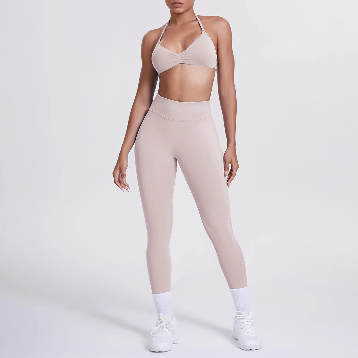 Women 2pcs Patchwork Sport Yoga Suit Training Sleeveless Sport Gym Tops Tummy Control Slimming Booty Leggings Yoga Suit Sports - ATFH
