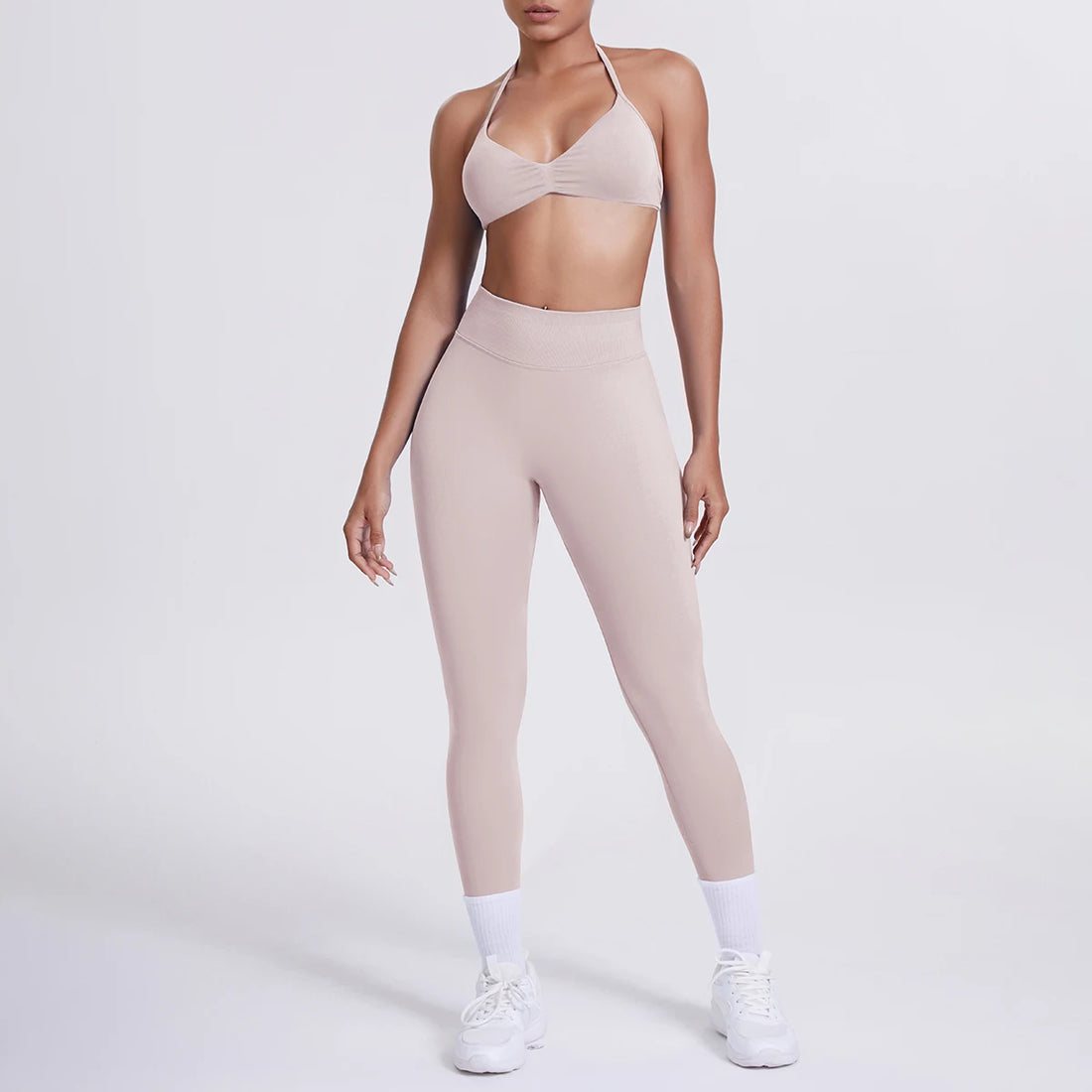 Women 2pcs Patchwork Sport Yoga Suit Training Sleeveless Sport Gym Tops Tummy Control Slimming Booty Leggings Yoga Suit Sports - ATFH
