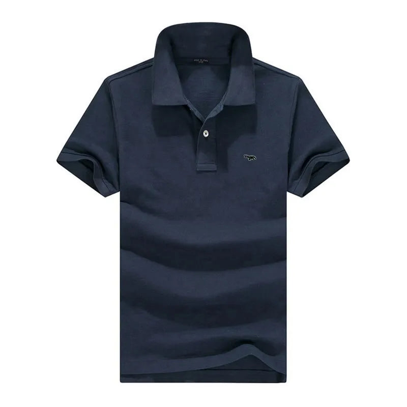 100% pure cotton Spring summer men's fashion sports brand embroidered short sleeved POLO shirt business casual T-shirt