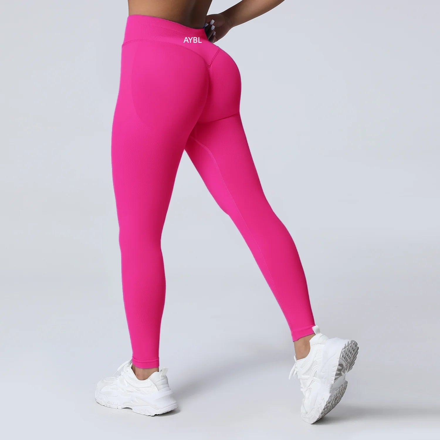 New Gym Yoga Leggings Women Seamless Yoga Pants High Waist Low Ribbed Band Fitness Leggings Fitness Sweat Wicking Workout Tights - ATFH