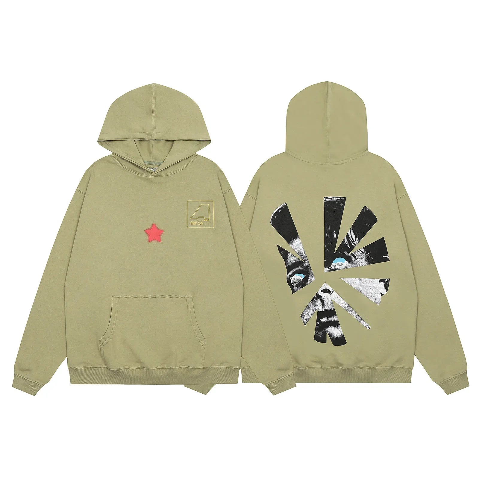 Y2k Streetwear Flame Person Letter Print Hooded Sweatshirts for Men and Pullover Ropa Hombre Sudaderas Fleece Baggy Hoodies - ATFH