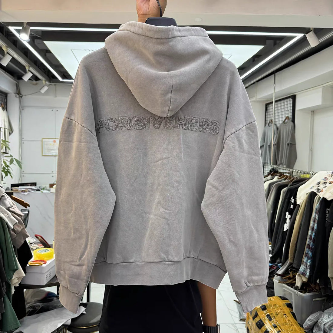 Washed Embroidered Patched Alphabet Hoodie Men Women Best Quality Hooded Pullover - ATFH