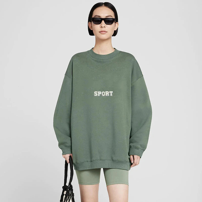 New Autumn Winter Styles North American Tiger Head Digital Printing Washed Fried Color Distressed Women's AB Sweatshirt - ATFH