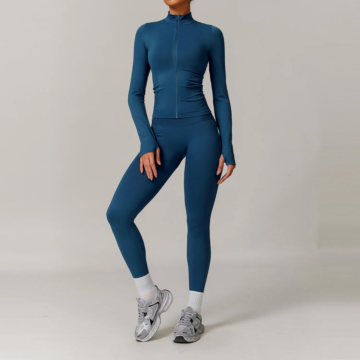 Yoga Set 2/3PCS Gym Clothes Sportswear Yoga Suits For Women Long Sleeve Crop Top Fitness Set Tracksuits Sports Bra Gym Leggings - ATFH