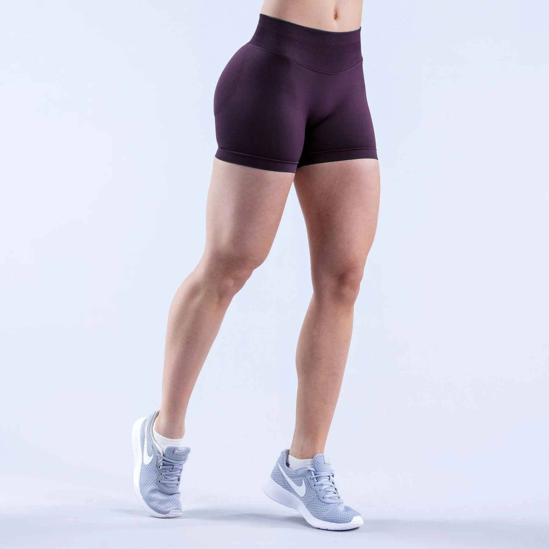 Denyf 4.5" GYM Shorts Low Ribbed Band Yoga Shorts Seamless Scrunch Bum Workout Gym Shorts Booty High Stretch Running Shorts