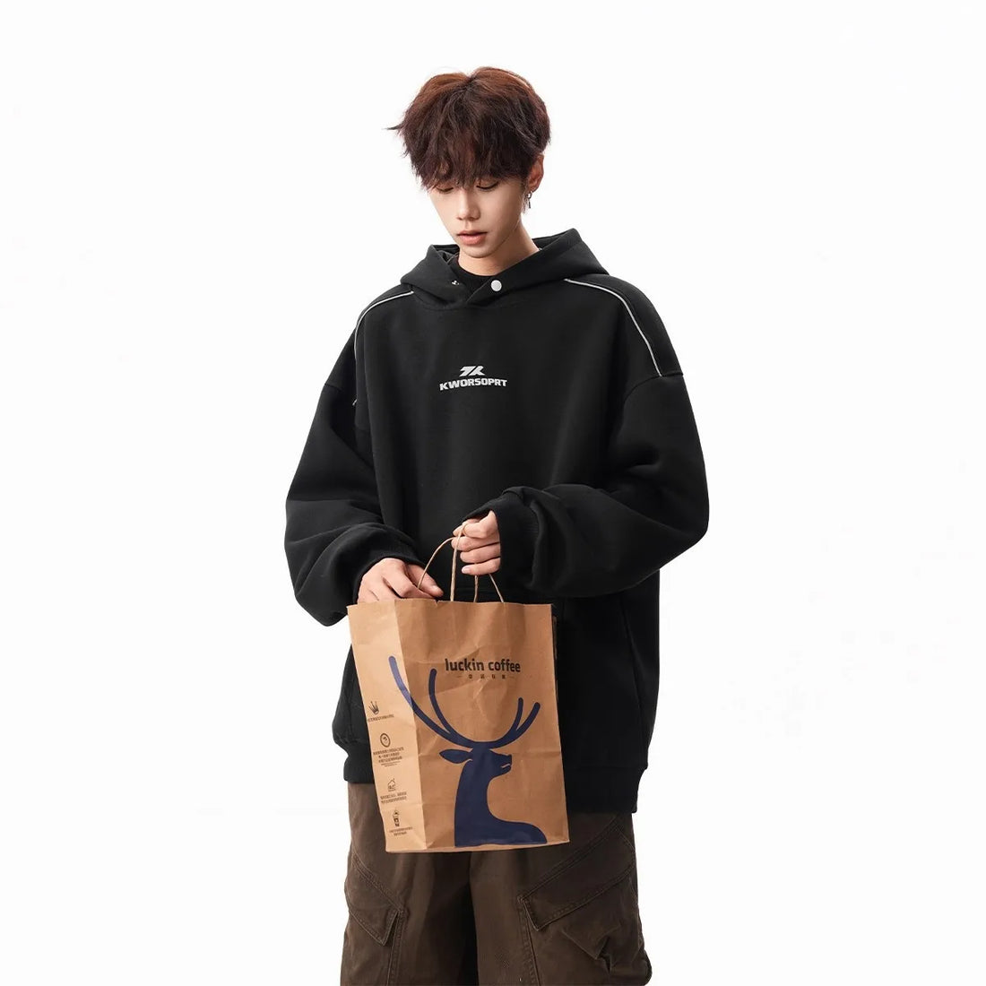 Hooded Sweater for Men and Women Autumn and Winter Trendy Brand Ruffian Handsome Loose Casual Coat Tide - ATFH