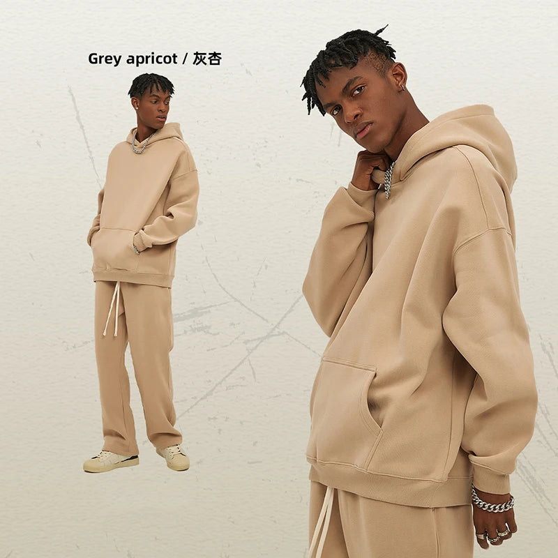 IEFB New Loose Fleece Trendy Hoodies Men Oversize Thickened Hooded Stylish Men's Sweatshirt 2026 Autumn Winter Pullover 9X1304 - ATFH