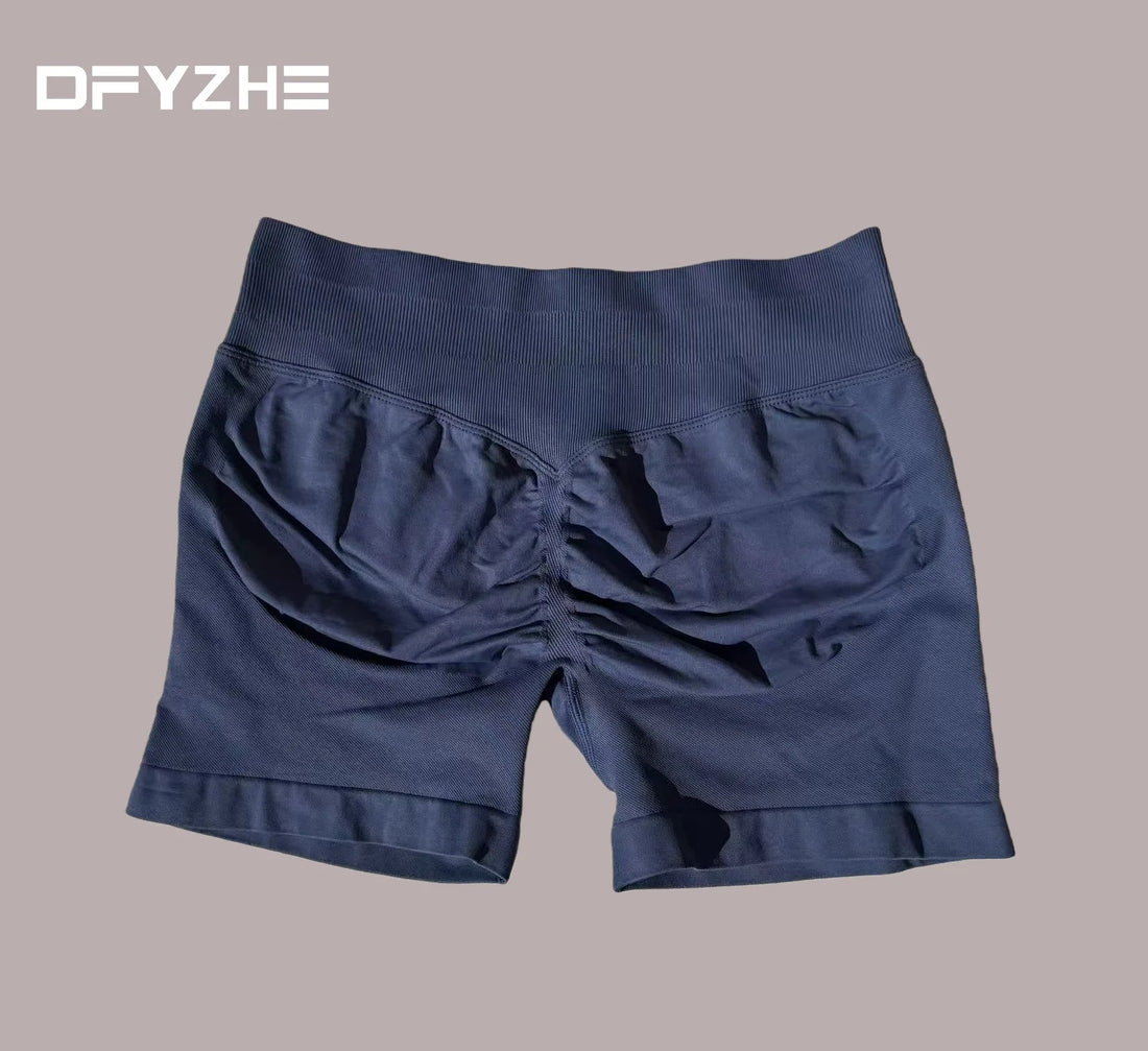 DFYZHE Impact Shorts 4.5-inch Women's Fitness Exercise Bike Shorts with Low Rib Belt Fitness Tight corset Hip Yoga Seamless Tigh Tahsi Fashion House
