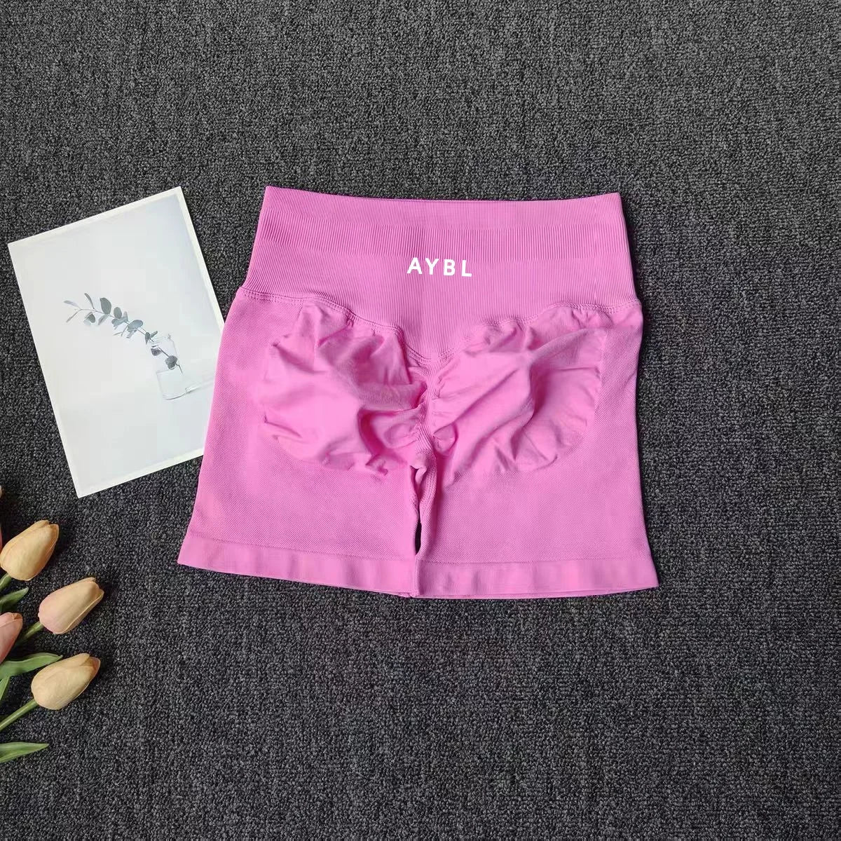 Short De Sport Pour Femme, Sans Couture, Uni, Blanc, Taille Haute, Effet Push-Up, Pour Le Yoga Et La Course à Pied