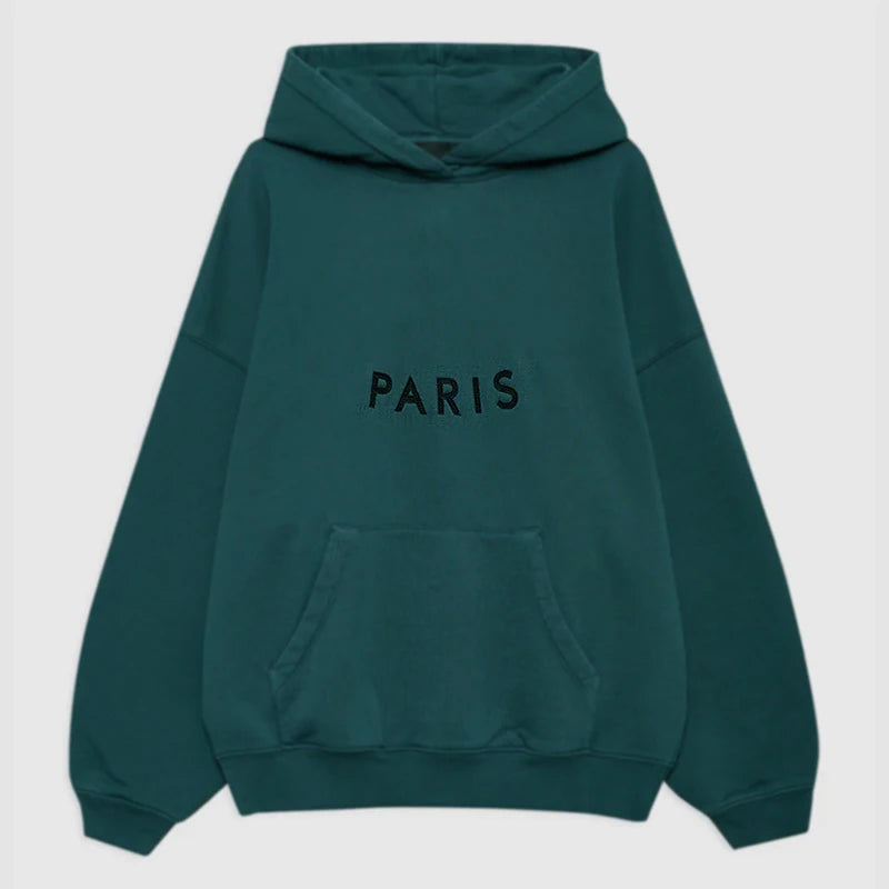 Women's Autumn/Winter North America Niche  Letter Felt Patchwork Washable Fluffy Hooded Sweatshirt - ATFH