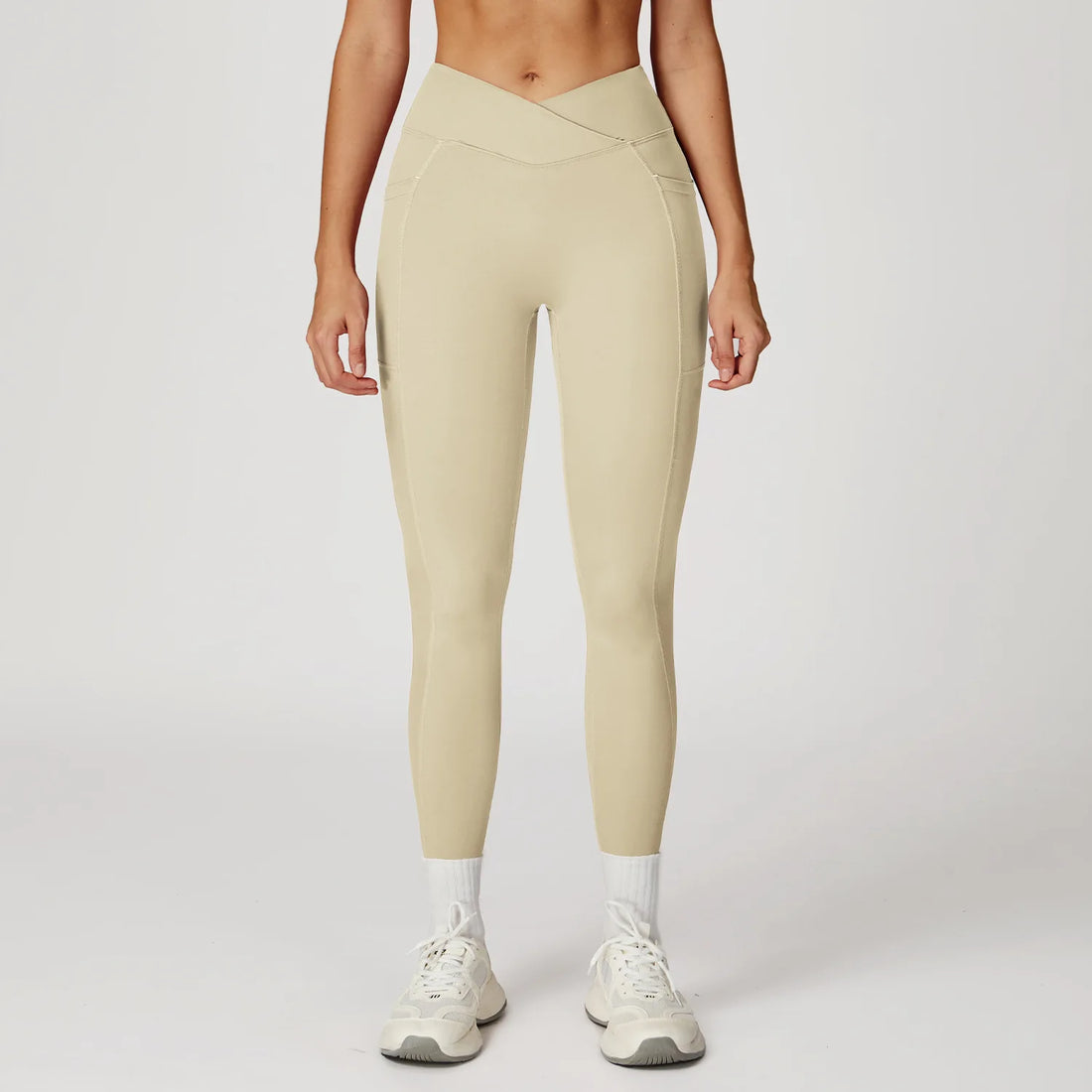 Yoga Pants Cross Waist Head Gym Leggings Women Sexy High Waist Booty Lifting Leggings Pants Women Sports Clothing Fitness Wear - ATFH