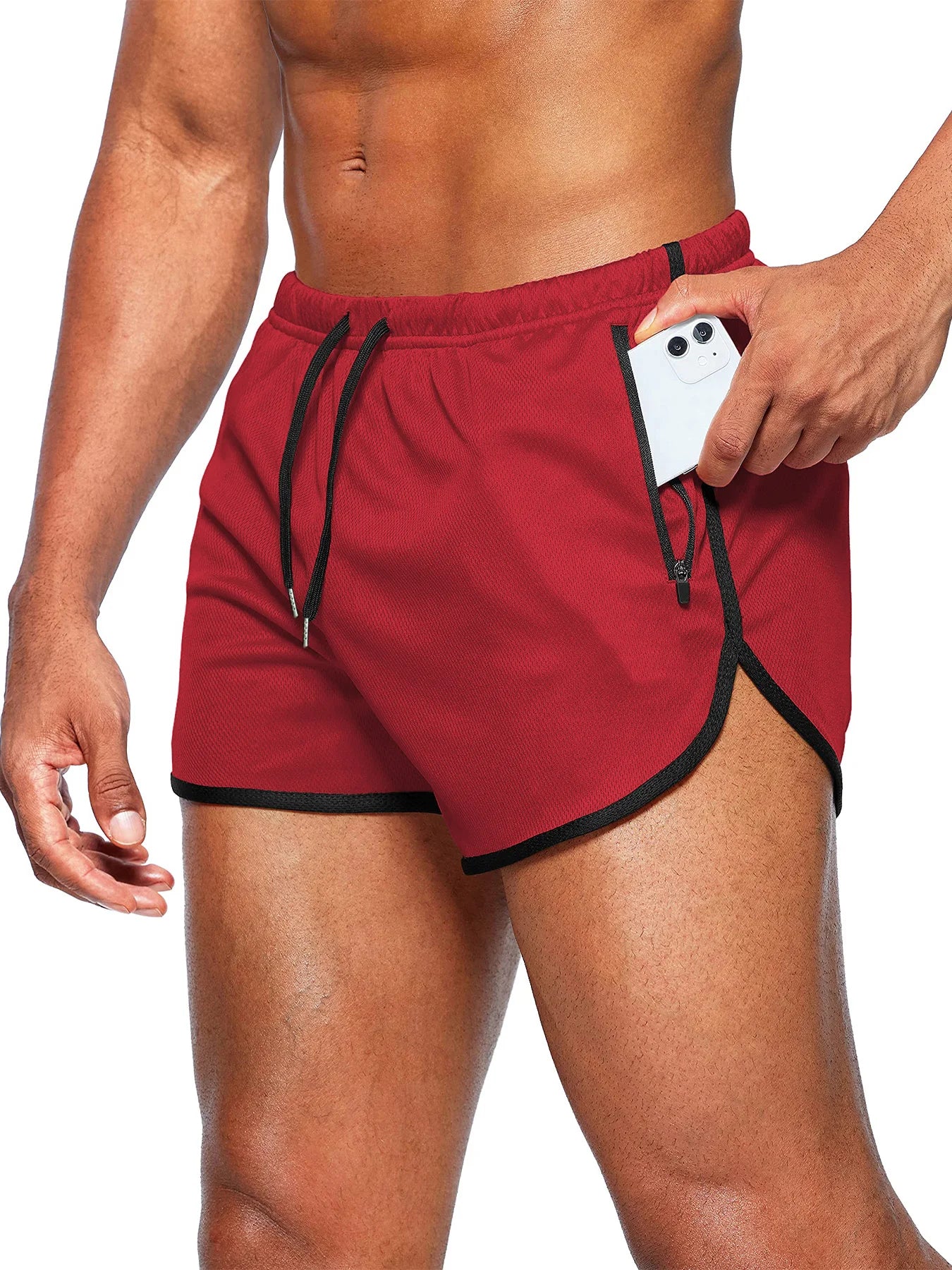 Men's new beach shorts running shorts 3-inch quick drying fitness running fashionable fitness shorts