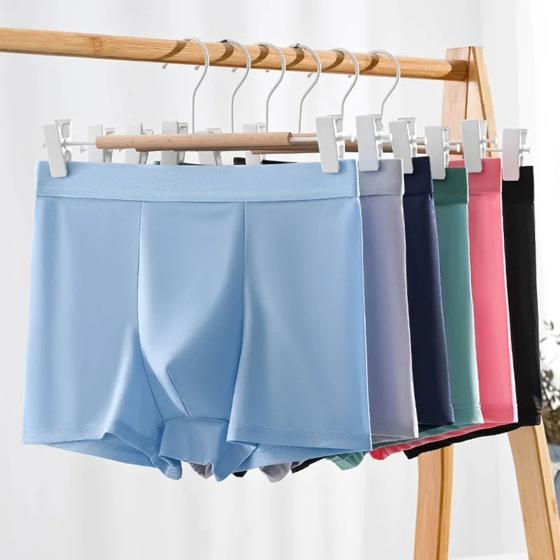 4Pcs Plus Size Underwear Men Sporty Boxers Youth Boxer Shorts Comfortable Breathable Flat Pants Men's Square Panties Briefs Gift
