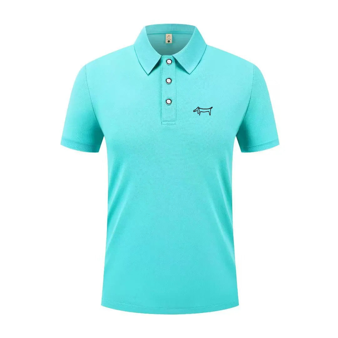 High end luxury men's new T-shirt collar button letter print European style summer hot selling casual sports men's clothing