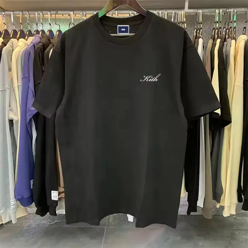 Hot sales Men Women Pure Cotton Embroidery T-Shirt Short Sleeve Tees Simple Solid Fashion Brand Exports Japan style ATFH