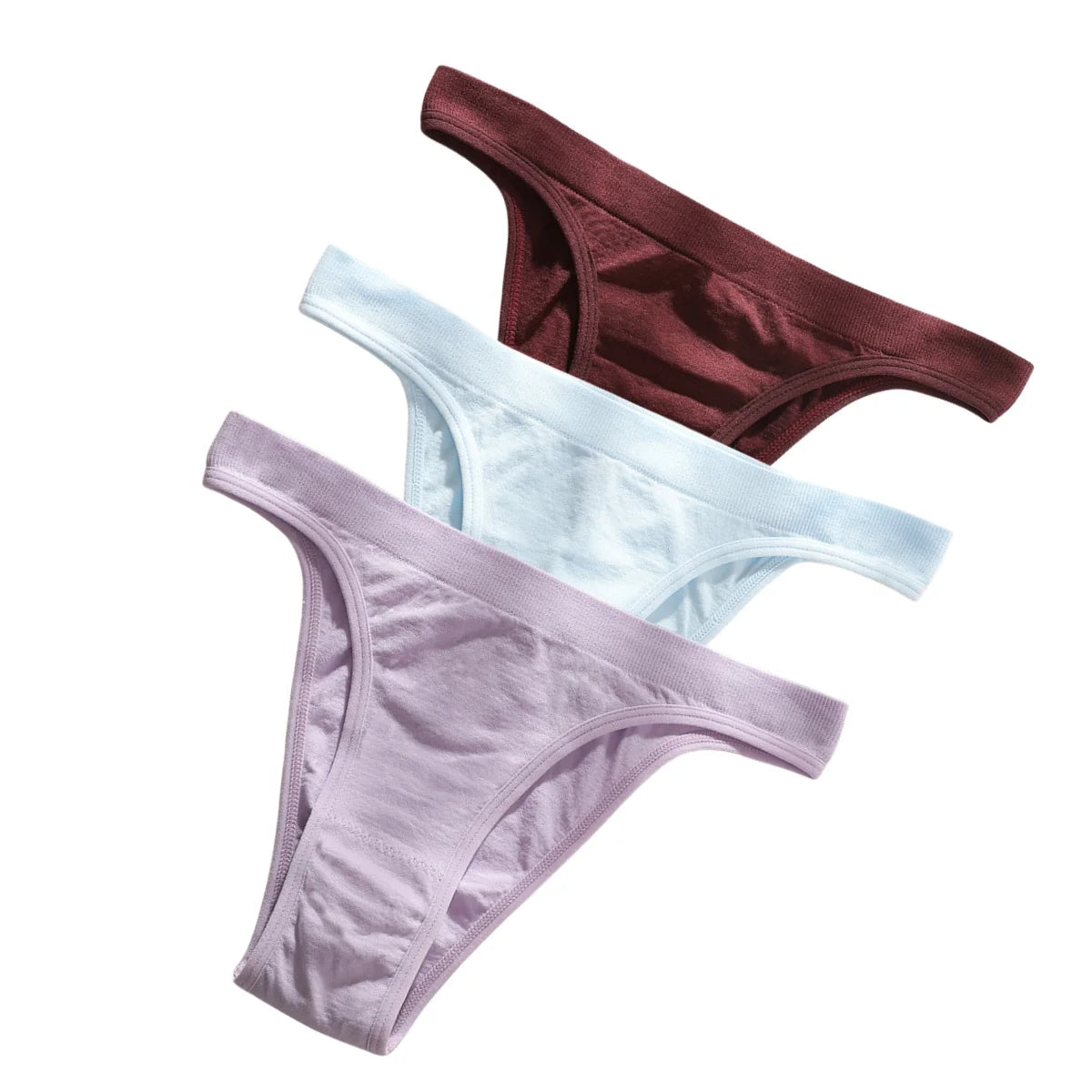 3Pcs/Set Women High Cut Brazilian Panties High Rise Seamless Underwear Soft Stretch Sports Soft Briefs Ladies Sexy Lingerie M-L