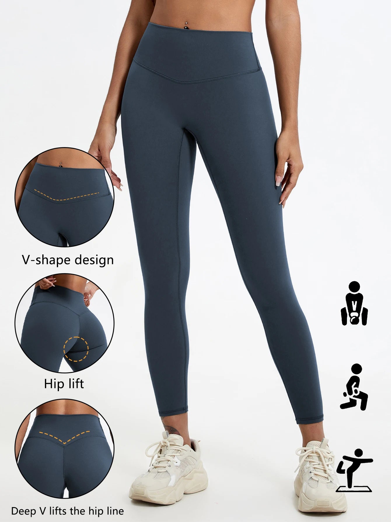 Hearuisavy Summer Super Soft Fabrics High Waist Leggings Gym Yoga Pants Running Workout Tights Push Up Sports Leggings Women - ATFH