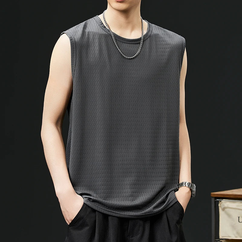 2026 Men's Sexy Ice Silk Mesh Tank Tops Gym Stringer Bodybuilding Sleeveless Quick Dry T-Shirt Fitness Vest Male Muscle Singlets