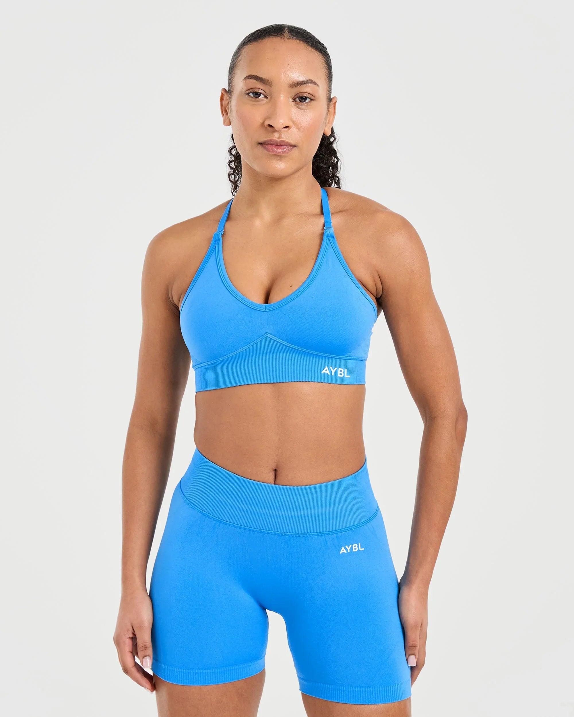 2 Pcs Impact Shorts Women Seamless Sports Yoga Pants Gym Clothes Fitness Workout Adapt Seamless Strappy Sports Bras Set Tahsi Fashion House